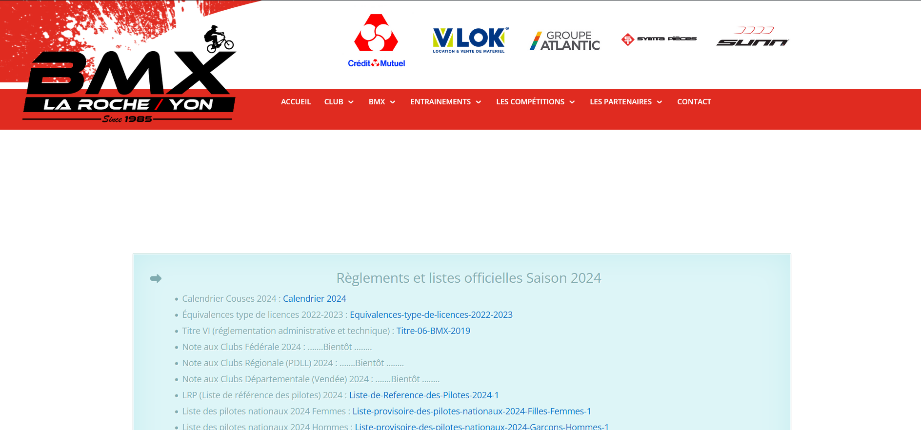 Calendrier Bmx Des Pays de La loire 2024, Listes c