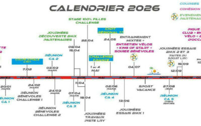 Calendrier des évènements du club 2026